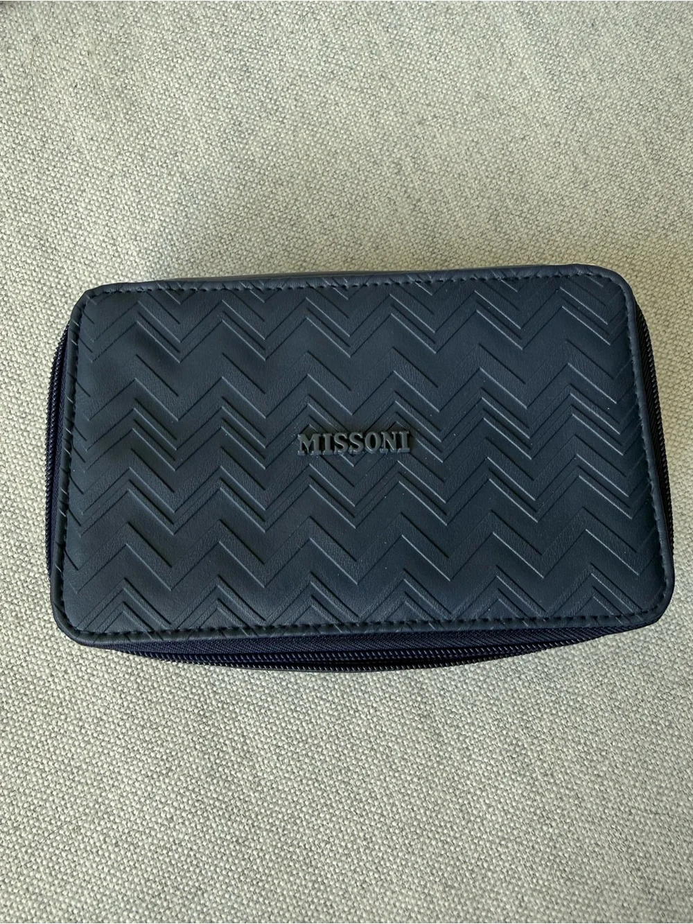 NEW Missoni Travel Case Makeup Jewelry Packing Cube Small Blue